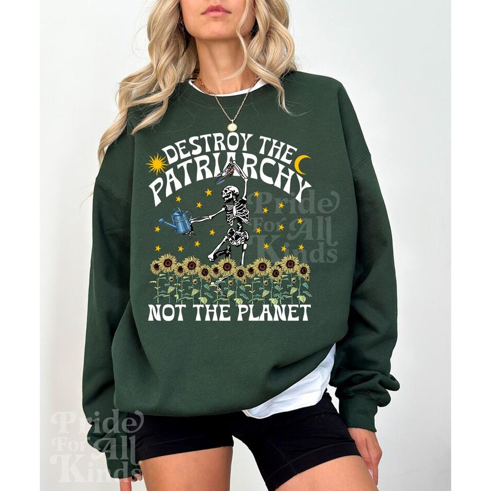 Destroy the patriarchy not the planet | dancing skeleton shirt | feminist halloween | spooky liberal feminist witch | burn the patriarchy