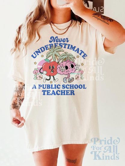 Never underestimate a public school teacher shirt | support public schools | tim walz | kamala harris walz | harris walz 2024 | kamala merch