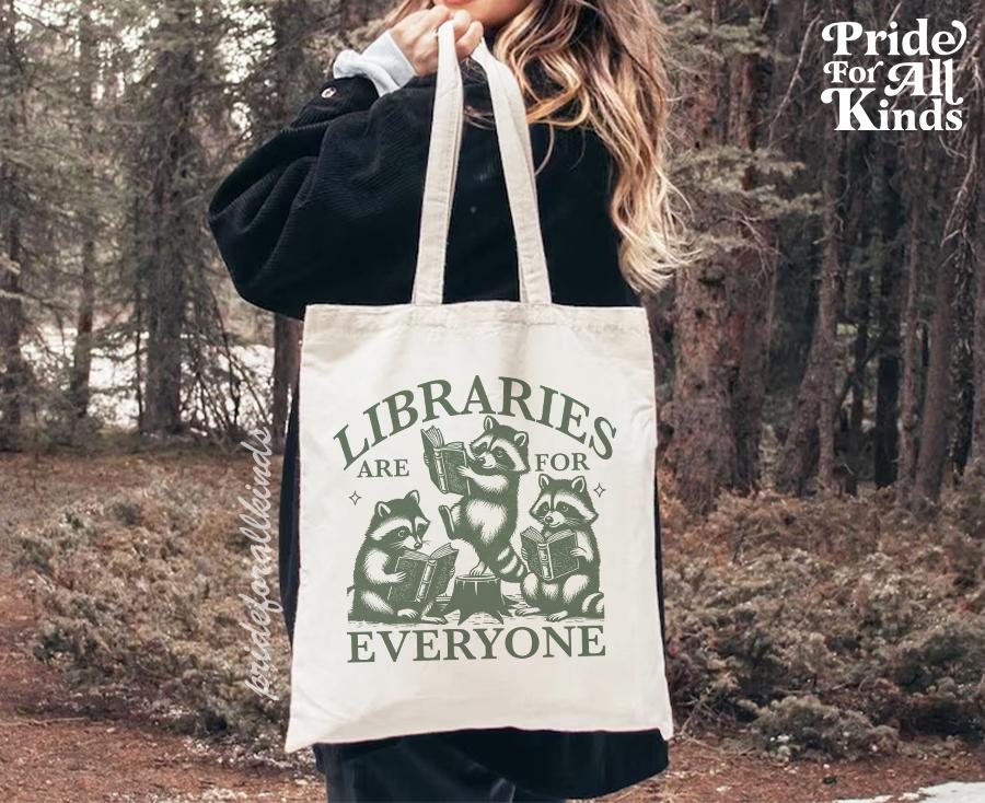Libraries are for everyone tote | literature tote bag | bookish tote bag | reading tote | library tote bag | librarian tote | public schools