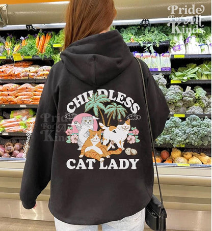 Childless cat lady hoodie | subtle kamala harris | kamala hoodie | cat lady sweatshirt | cat lady gift | harris walz hoodie |cat lady kamala