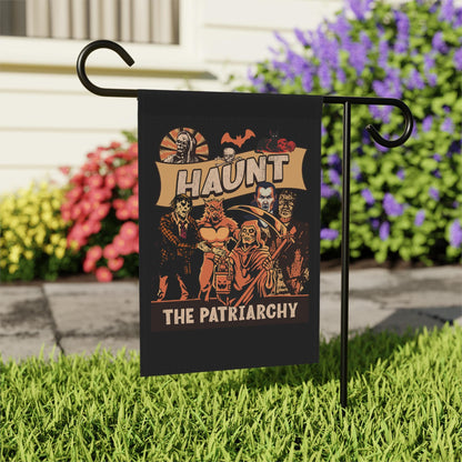 Haunt the patriarchy | feminist halloween flag | feminist fall | burn the patriarchy | hex the patriarchy | feminist autumn garden flag |