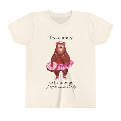 Too clumsy to be around fragile masculinity kids shirt | feminist kids shirt | kamala kids shirt | smash the patriarchy | women's rights tee