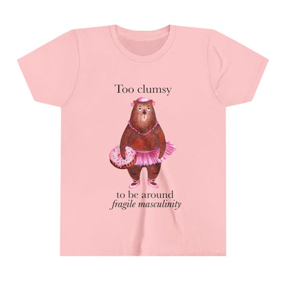 Too clumsy to be around fragile masculinity kids shirt | feminist kids shirt | kamala kids shirt | smash the patriarchy | women's rights tee