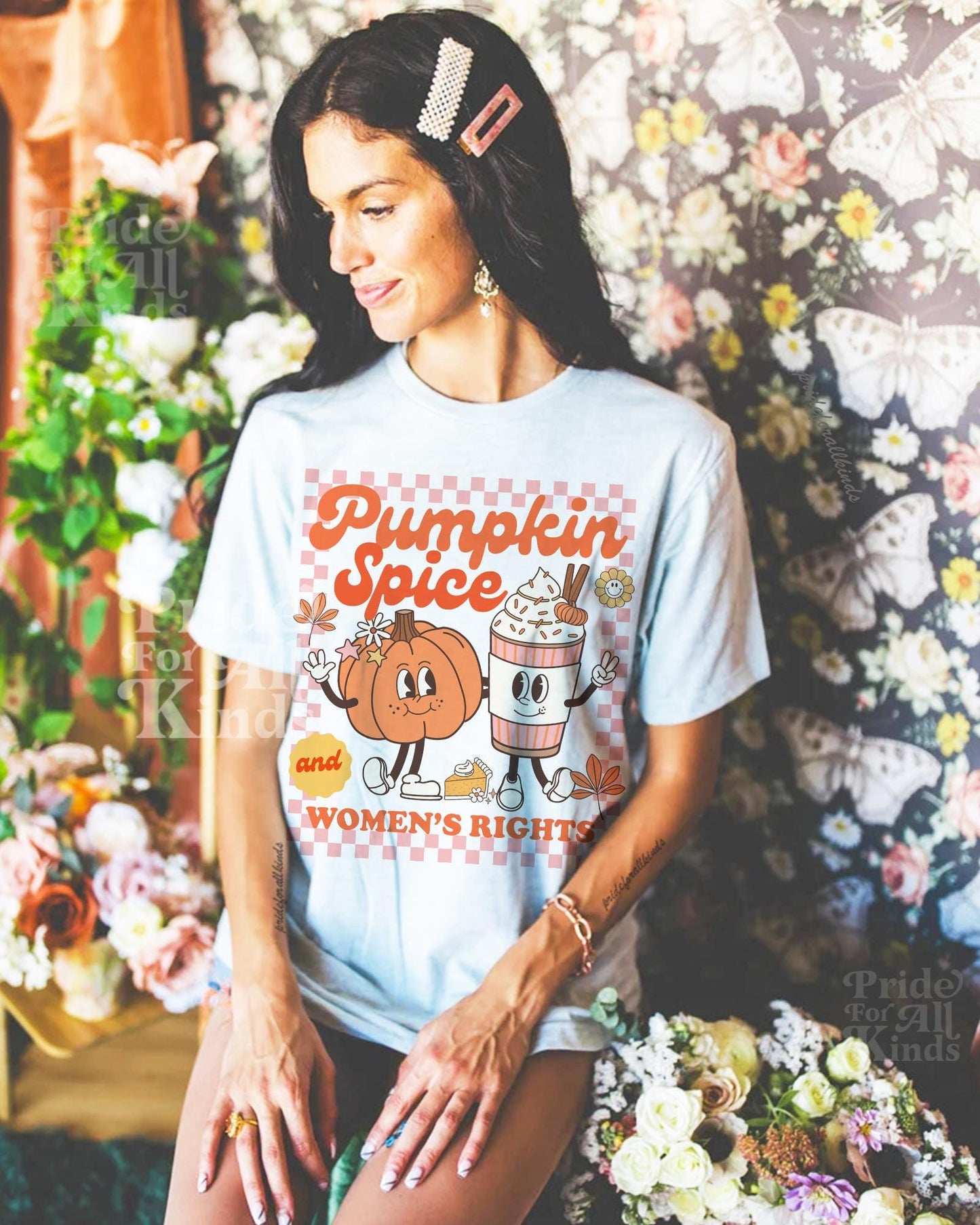 Pumpkin spice and women's rights | reproductive rights | feminist halloween | pro roe | abortion rights | kamala merch | burn the patriarchy