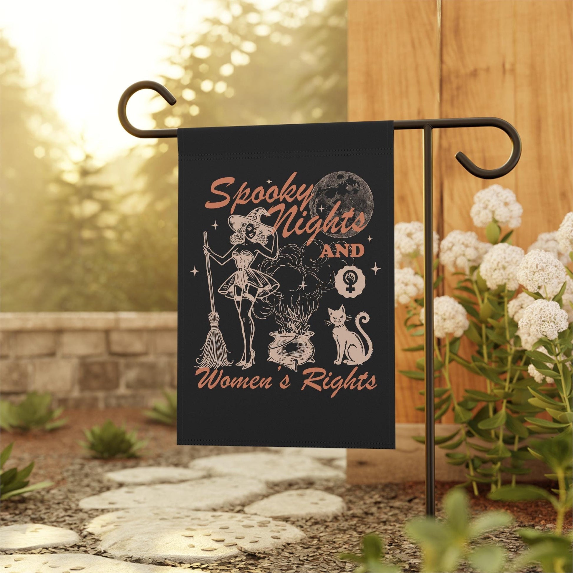 Spooky nights and women&#39;s rights flag