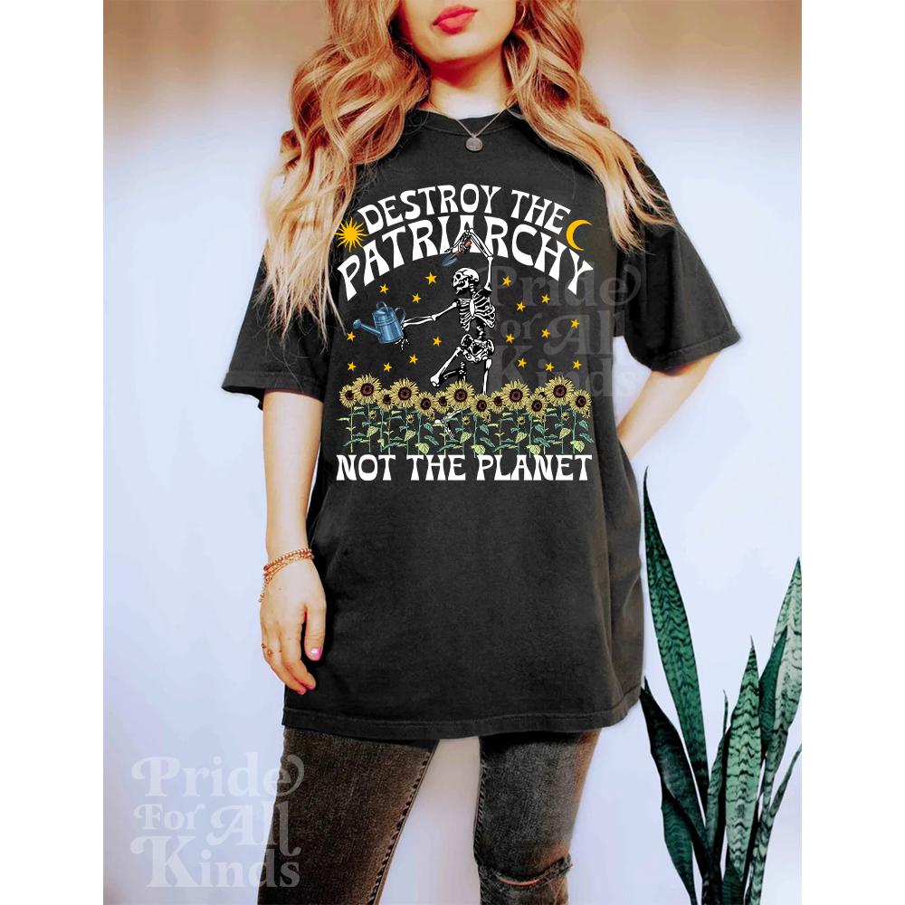 Destroy the patriarchy not the planet | dancing skeleton shirt | feminist halloween | spooky liberal feminist witch | burn the patriarchy