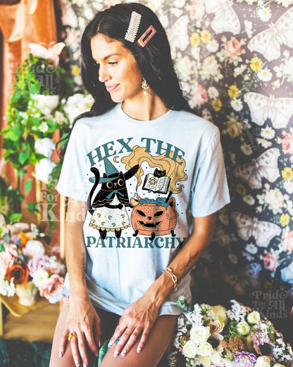 hex the patriarchy | feminist halloween | spooky cat | cat ghost shirt | burn the patriarchy | fall of patriarchy | feminist gift | leftist