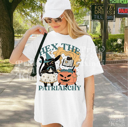 hex the patriarchy | feminist halloween | spooky cat | cat ghost shirt | burn the patriarchy | fall of patriarchy | feminist gift | leftist