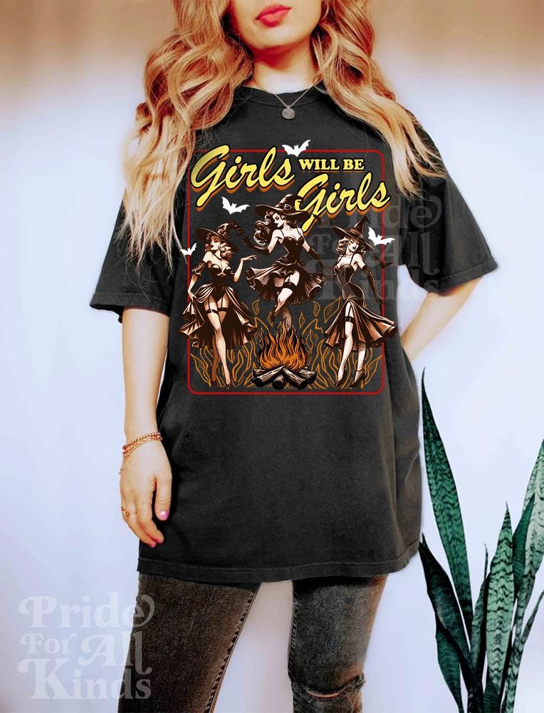 girls will be girls | feminist halloween | dancing skeleton | burn the patriarchy | hex the patriarchy | leftist | witch | spooky liberal