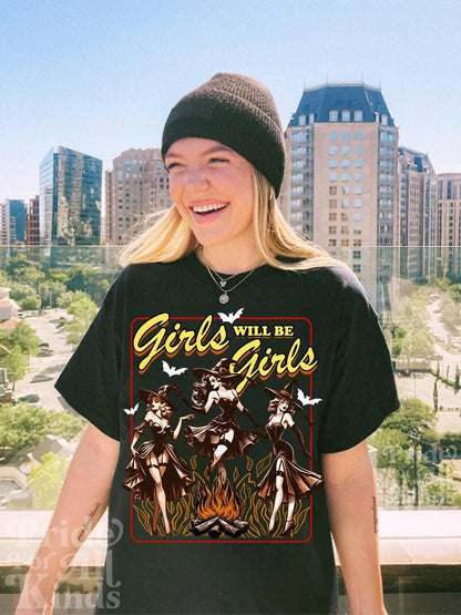 girls will be girls | feminist halloween | dancing skeleton | burn the patriarchy | hex the patriarchy | leftist | witch | spooky liberal