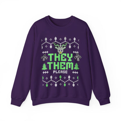 They them please | agender shirt | queer christmas sweatshirt | agender pride | agender gift | nonbinary | enby | genderqueer | pronouns