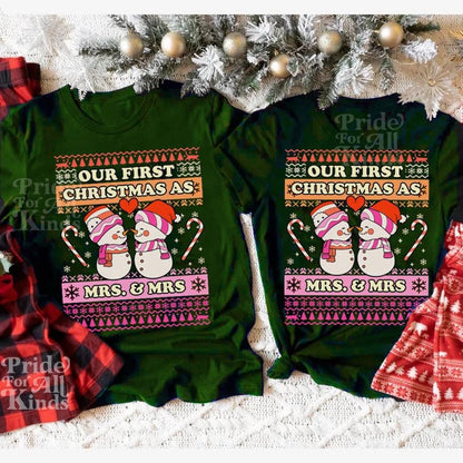 lesbian couple christmas shirt