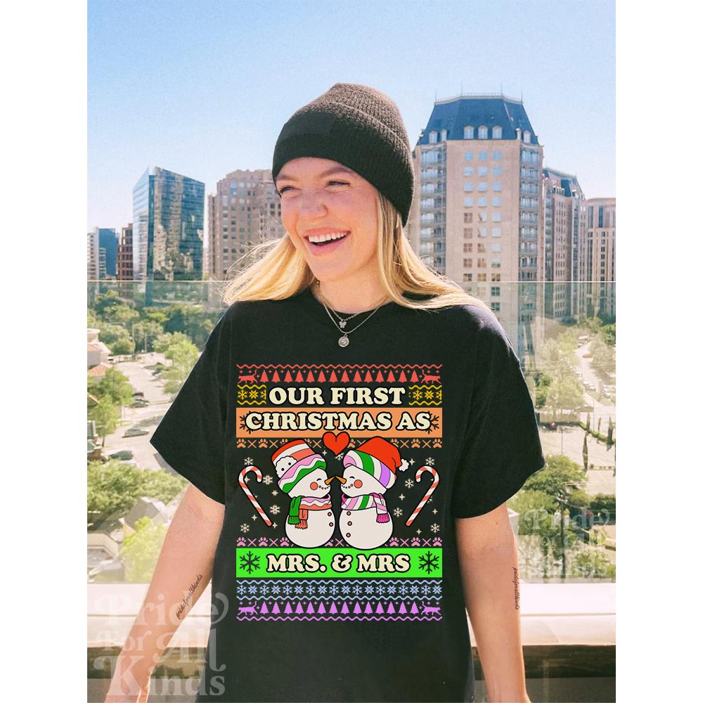 our first christmas as mrs and mrs | queer christmas | lesbian couple | queer sweatshirt | lesbian bride | lesbian wife christmas | gift