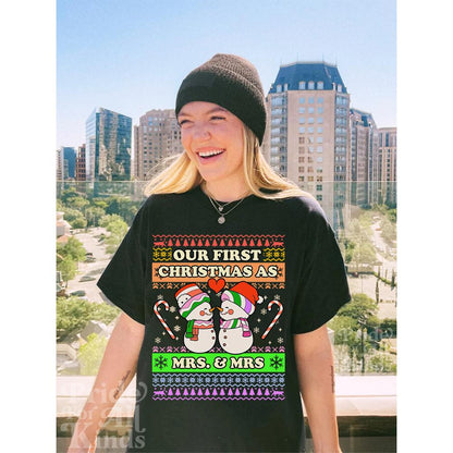 our first christmas as mrs and mrs | queer christmas | lesbian couple | queer sweatshirt | lesbian bride | lesbian wife christmas | gift