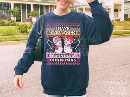 lesbian couple christmas sweatshirt | lesbian anniversary | lesbian pride | lesbian bride | lesbian wife | subtle lesbian | queer christmas