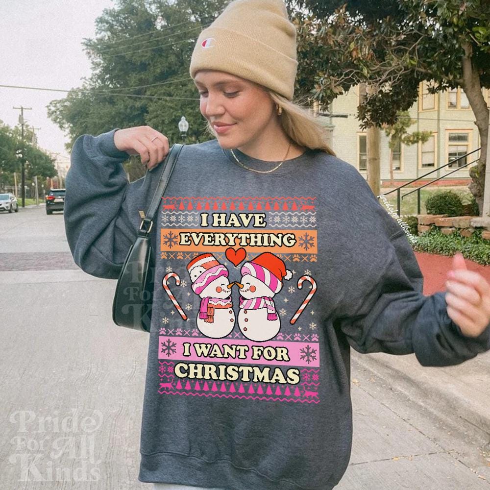 lesbian couple christmas sweatshirt | lesbian anniversary | lesbian pride | lesbian bride | lesbian wife | subtle lesbian | queer christmas