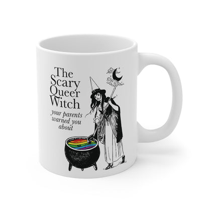 The spooky queer witch mug | queer pride merch | gay mug | lesbian mug | lesbian gift | bisexual mug | funny queer gift | lgbt pride mug |