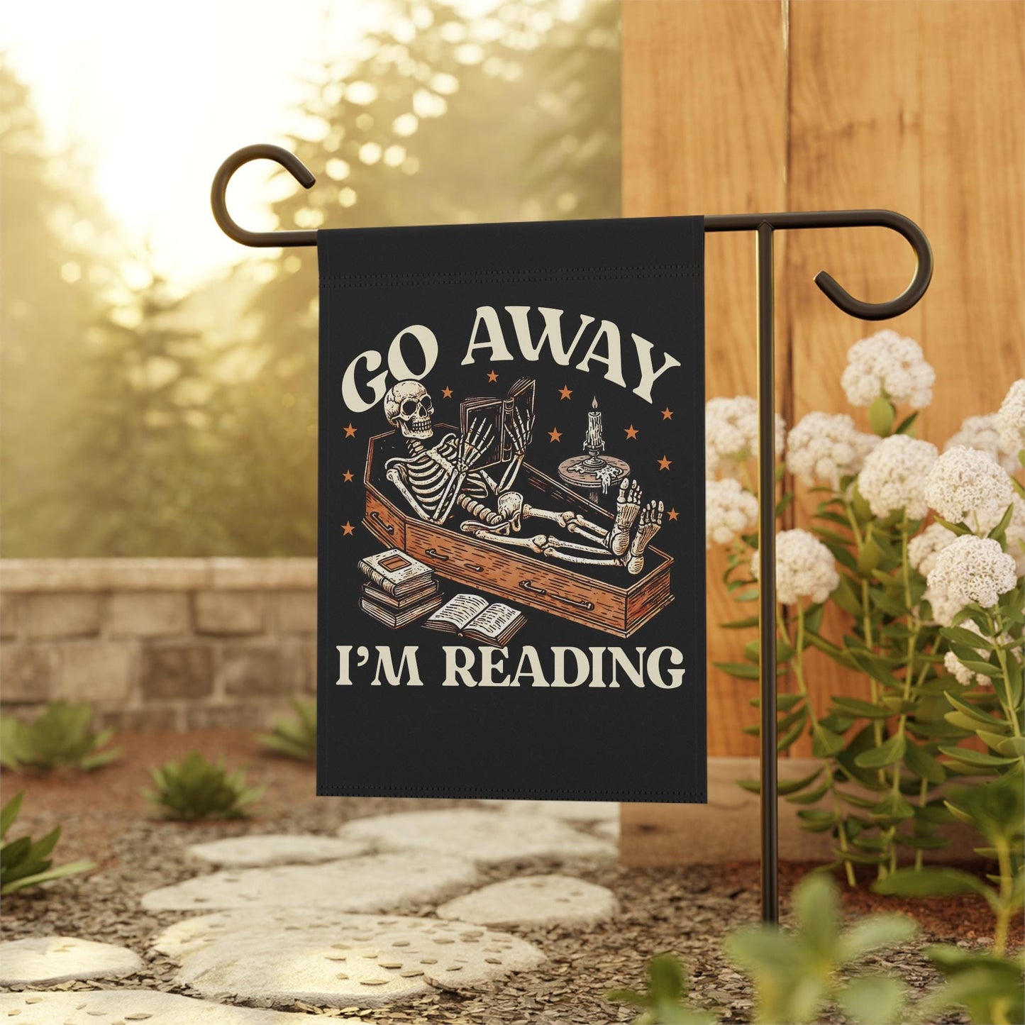 go away i&#39;m reading halloween flag