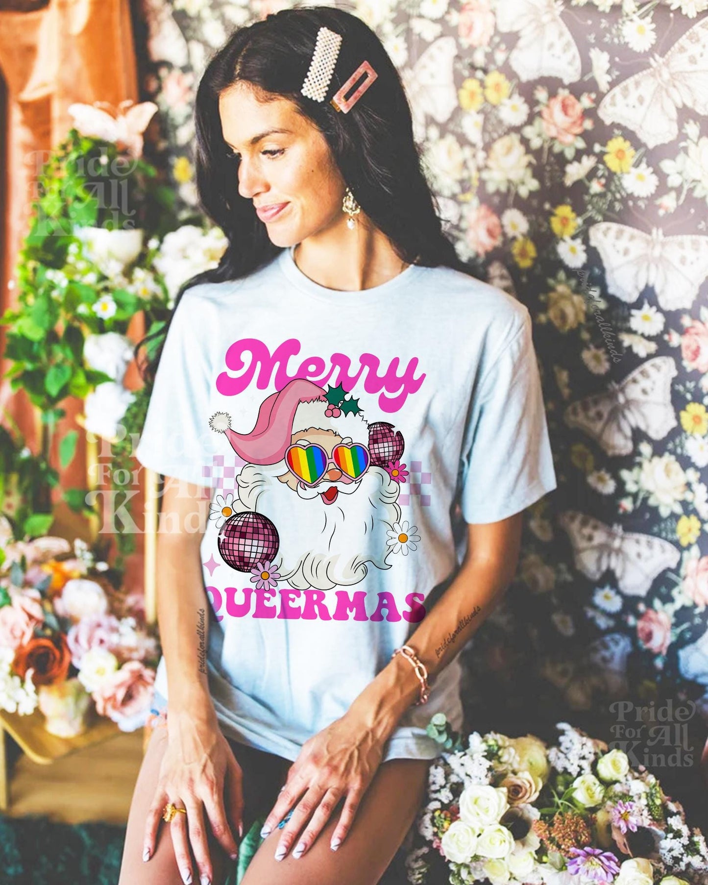 Merry queermas | gay christmas shirt | queer christmas | lesbian christmas | bisexual christmas | gay santa | nonbinary | trans xmas | enby