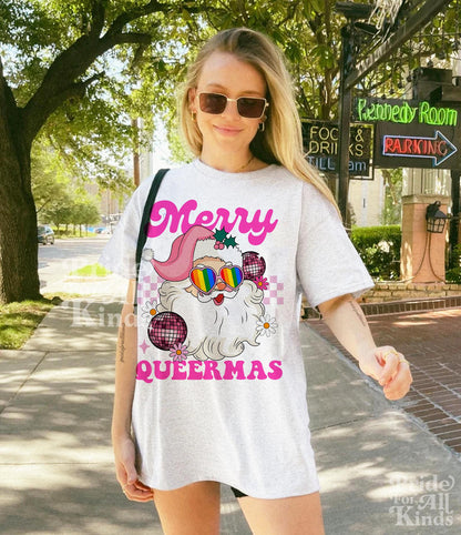 Merry queermas | gay christmas shirt | queer christmas | lesbian christmas | bisexual christmas | gay santa | nonbinary | trans xmas | enby