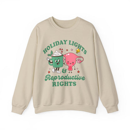 Holiday lights and reproductive rights sweatshirt | feminist christmas sweater | roe v wade | sleigh the patriarchy | smash the patriarchy