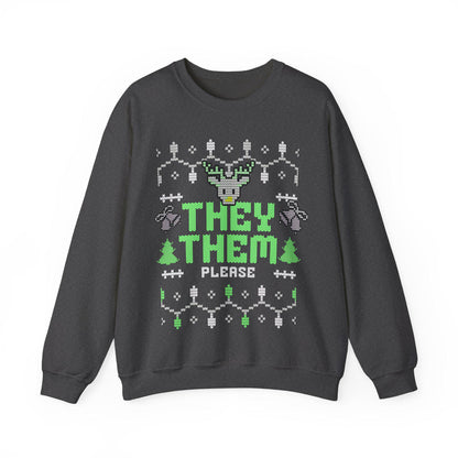 They them please | agender shirt | queer christmas sweatshirt | agender pride | agender gift | nonbinary | enby | genderqueer | pronouns