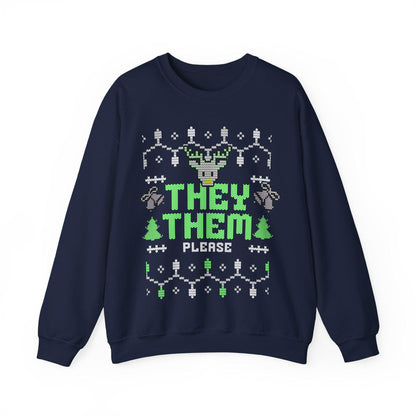 They them please | agender shirt | queer christmas sweatshirt | agender pride | agender gift | nonbinary | enby | genderqueer | pronouns