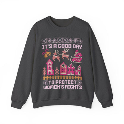 It's a good day to protect women's rights | feminist christmas | leftist gifts | pro choice santa | reproductive rights | feminist sweater