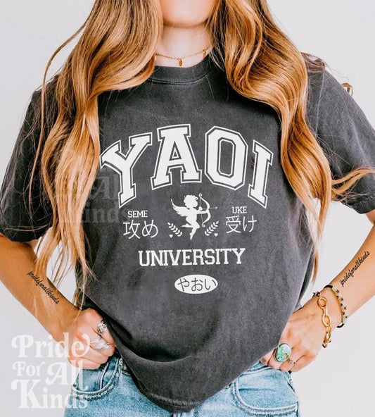 yaoi shirt | yaoi boxy crop top | yaoi university | yaoi sweater | men loving men | mlm pride | gay pride | queer | japanese gay |lgbt pride