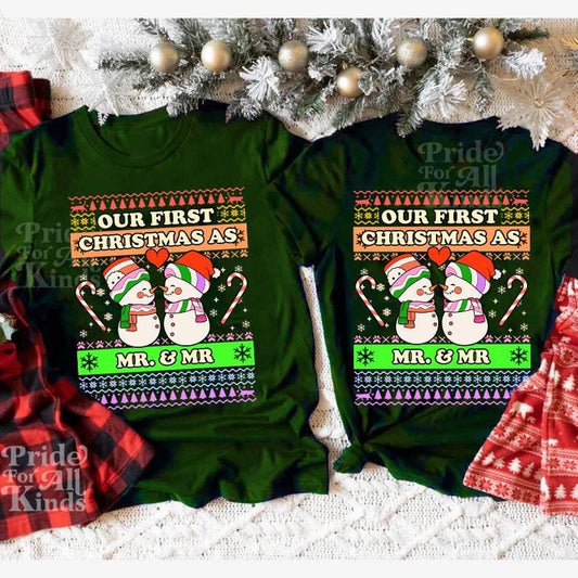 Our first christmas as mr and mr | gay christmas | gay couple | queer sweatshirt | gay husband | gay mlm | transgender ftm | gay anniversary