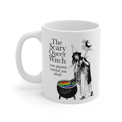 The spooky queer witch mug | queer pride merch | gay mug | lesbian mug | lesbian gift | bisexual mug | funny queer gift | lgbt pride mug |