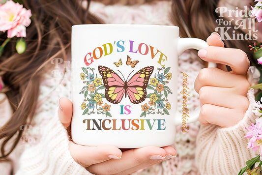 God's love is inclusive mug | lgbtq christian ally mug | you are safe with me | gay pride ally | trans pride ally | queer mug | lesbian mug