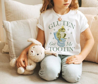 Gluten got me tootin' shirt | celiac disease awareness | gluten free kids | food allergy | warrior | fpies | gluten intolerant | tummy hurts