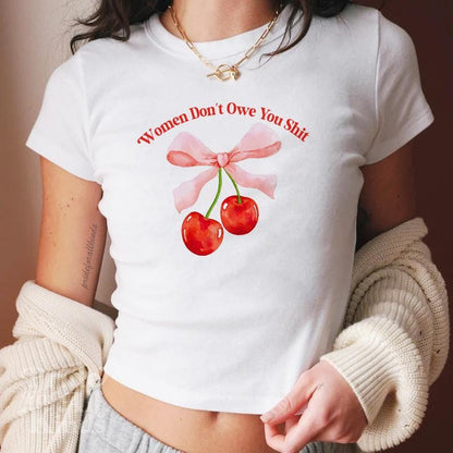 Women don't owe you shit | feminist baby tee | retro | social democrat | leftist shirt | leftist gifts | womens rights | reproductive rights