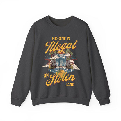No one is illegal on stolen land sweatshirt | anti racist | pro immigrant | dismantle systems oppression | decolonize | activism leftist