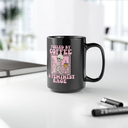 Fueled by coffee and feminist rage mug | feminist mug | liberal feminist human rights | anti trump mug | funny feminist | leftist gift |