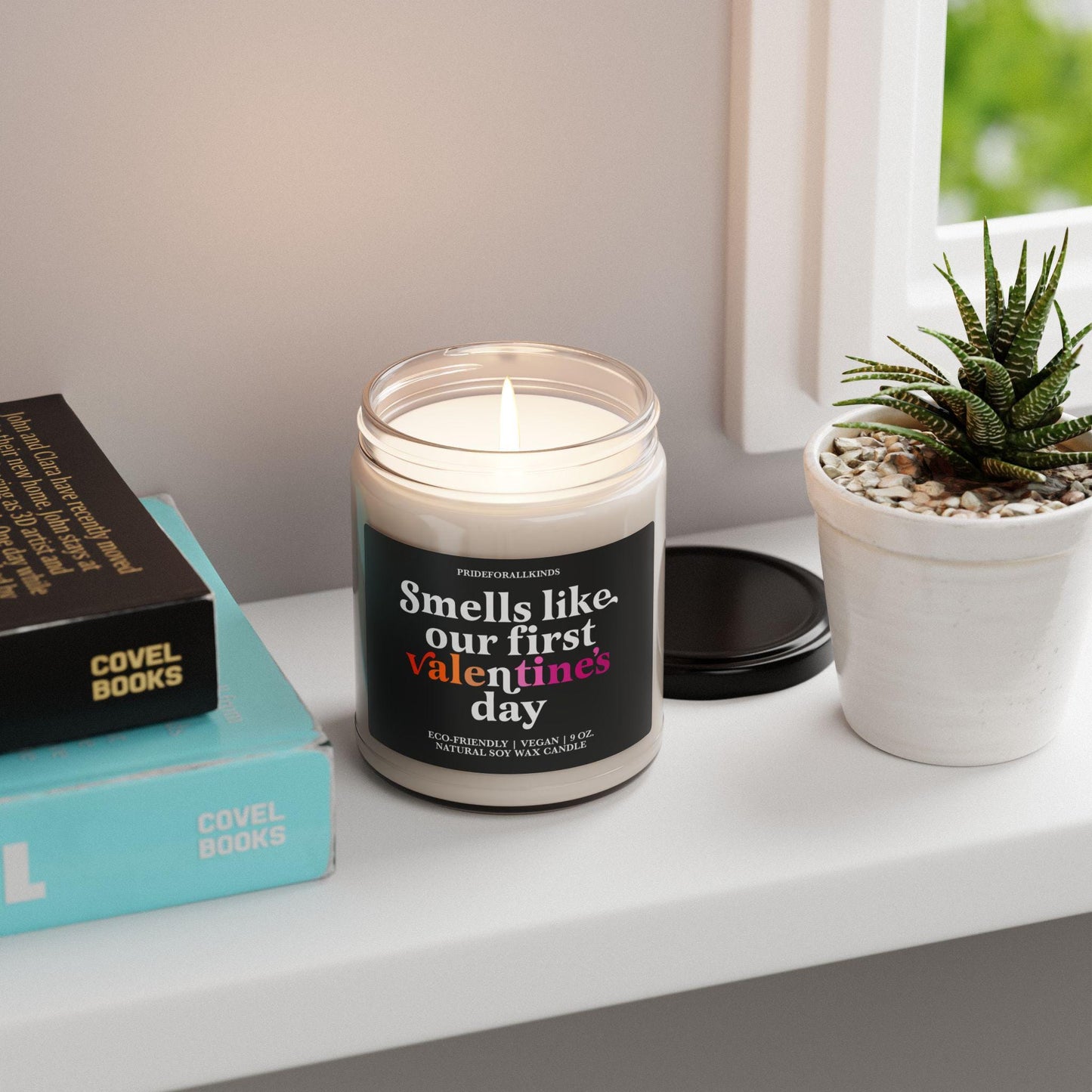 Smells like our first valentine's day candle | lesbian candle | lesbian valentines | lesbian girlfriend | femme lesbian | butch lesbian |