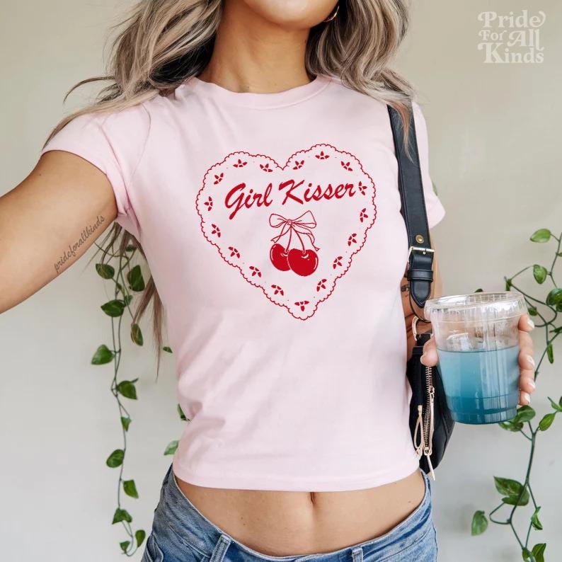 Girl kisser baby tee | lesbian subtle | lesbian fashion | bi pride | pansexual pride | lesbian valentines | bisexual pride | pride merch