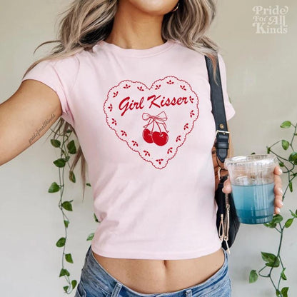 Girl kisser baby tee | lesbian subtle | lesbian fashion | bi pride | pansexual pride | lesbian valentines | bisexual pride | pride merch