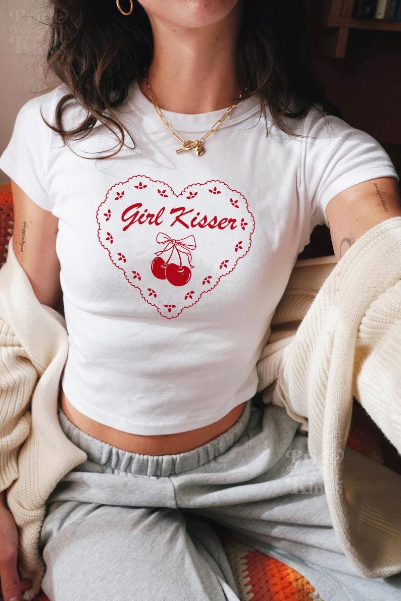 Girl kisser baby tee | lesbian subtle | lesbian fashion | bi pride | pansexual pride | lesbian valentines | bisexual pride | pride merch