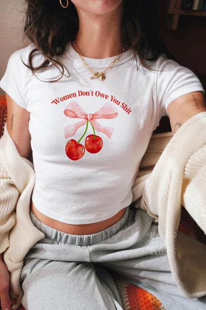 Women don't owe you shit | feminist baby tee | retro | social democrat | leftist shirt | leftist gifts | womens rights | reproductive rights