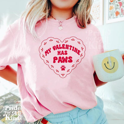 My valentine has paws | vet tech valentine | dog valentines shirt | cat lover valentine | childless dog lady | anti valentines day shirt