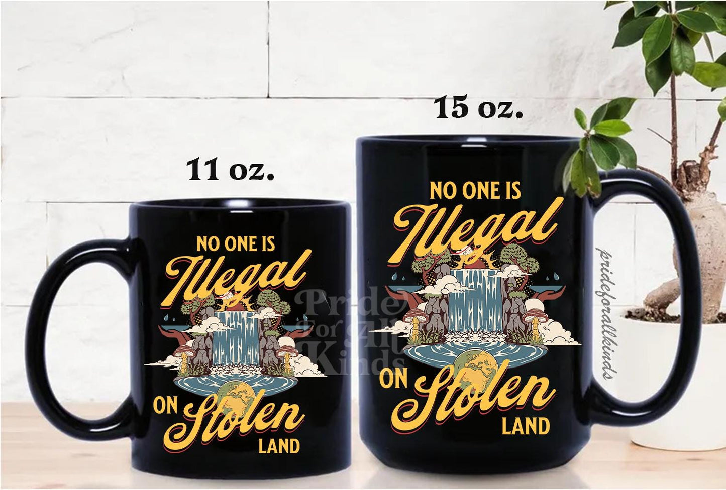 No one is illegal on stolen land | feminist mug | leftist gift | anti racist | anti capitalist | anti fascism | social democrat | liberal