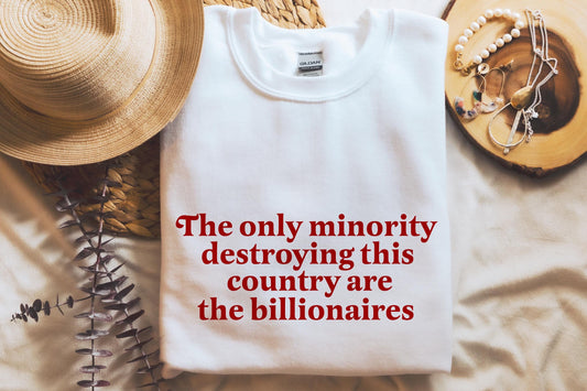 The only minority billionaires | feminist sweatshirt | anti capitalist | leftist gifts |  social democrat anti billionaire