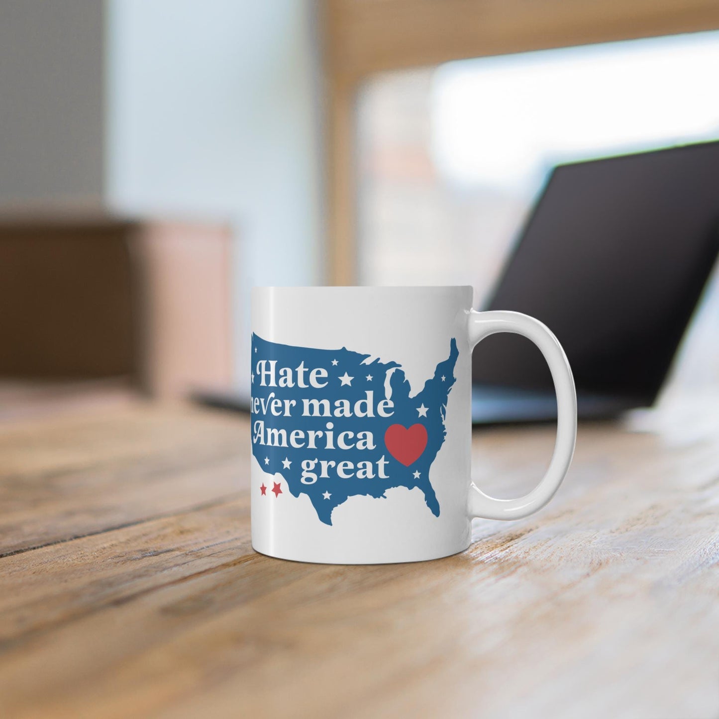 Hate never made America great mug | feminist mug | anti racist | anti fascist | feminist coffee | leftist |anti capitalism no one is illegal