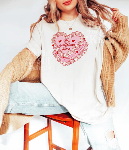 My girlfriend bites | Be mine sweatshirt | femme lesbian | fiance sweatshirt | lesbian valentine | queer valentine gift |plus size valentine