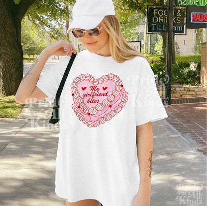 My girlfriend bites | Be mine sweatshirt | femme lesbian | fiance sweatshirt | lesbian valentine | queer valentine gift |plus size valentine