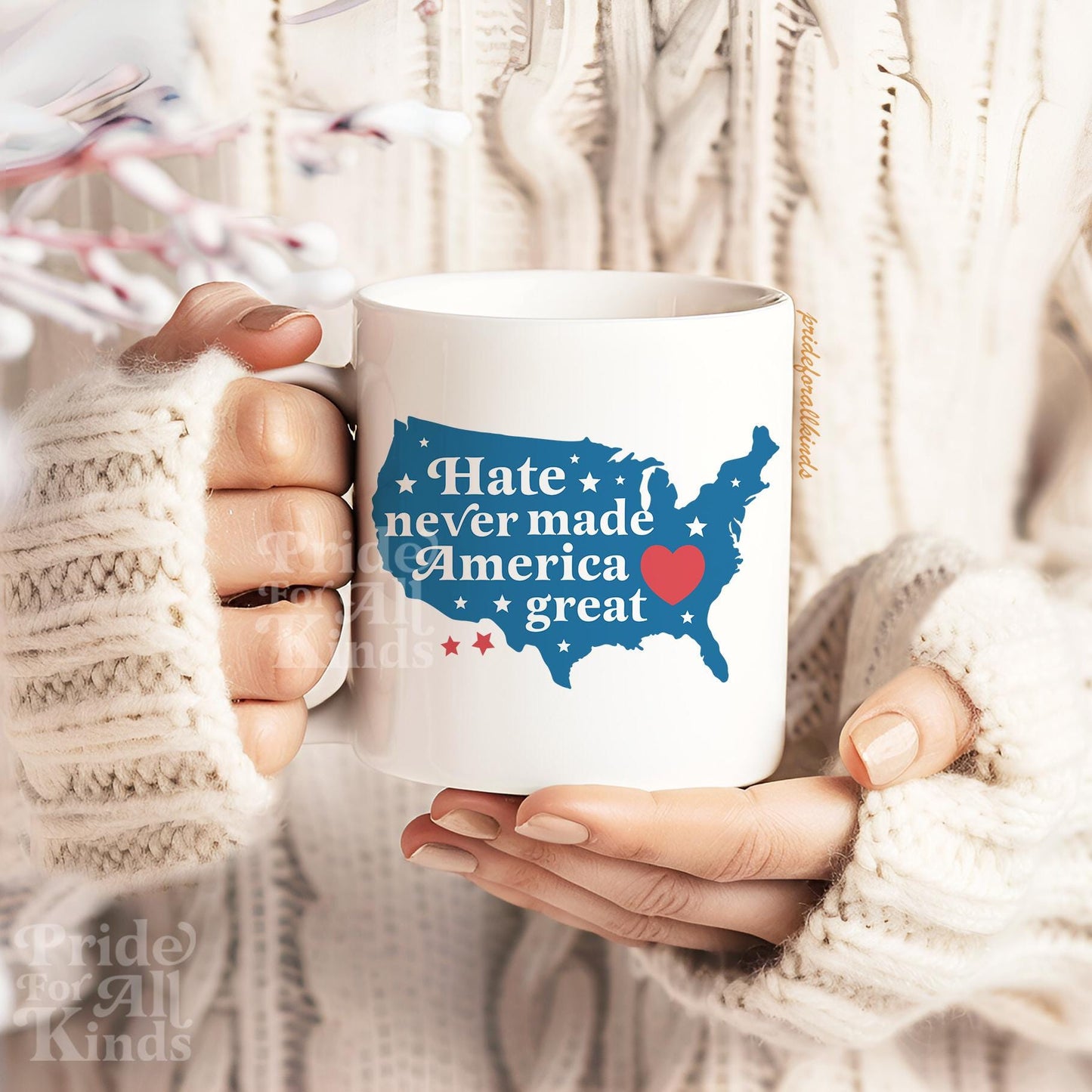 Hate never made America great mug | feminist mug | anti racist | anti fascist | feminist coffee | leftist |anti capitalism no one is illegal