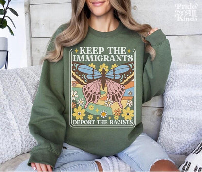 Keep the immigrants deport the racists | America was built by immigrants | Immigrants Make America Great |  anti fascism | no one is illegal
