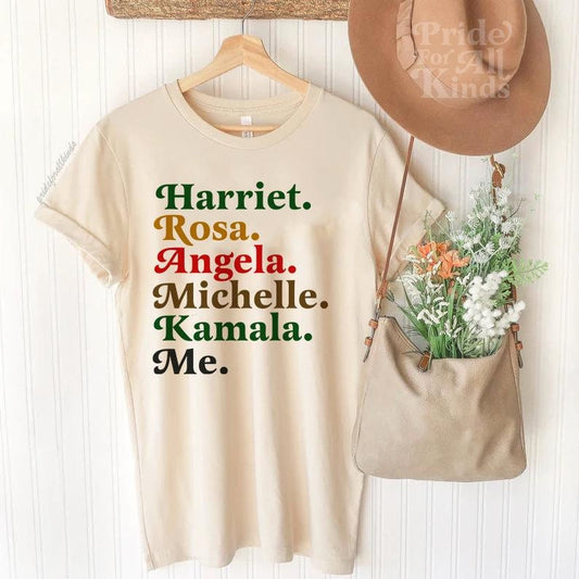 Harriet Angela Michelle Me shirt | black history month shirt | black history matters | liberal feminist human rights | social democrat |